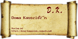 Doma Kasszián névjegykártya